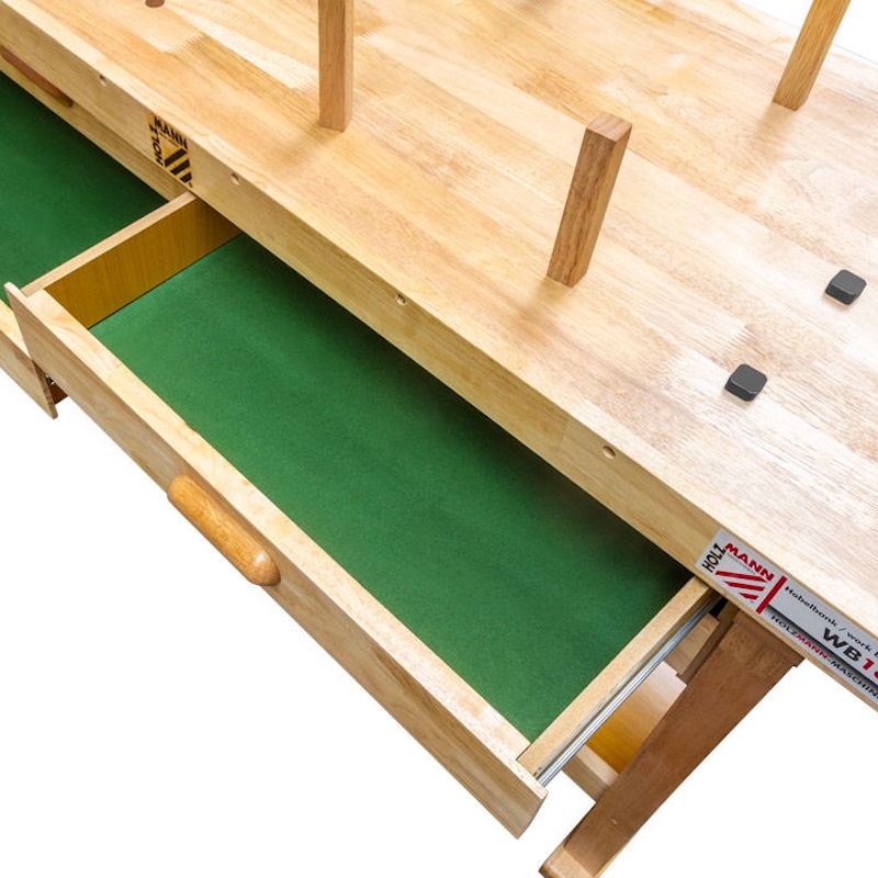 Holzmann WB162L 1620mm Professional Solid Wood Workbench (With Tool Drawer & Storage Shelf)