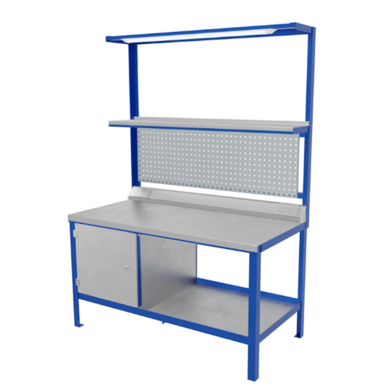 Heavy-Duty Steel Workbench | Fully Loaded Edition (Galvanised Top)