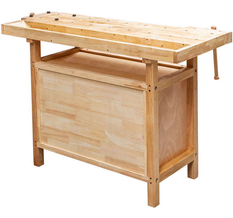 Holzmann WB138C Wooden Workshop Workbench with Storage Cabinet, Drawer & 2 Vices