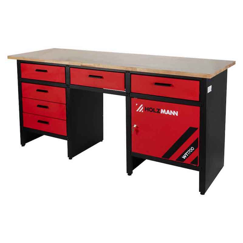 Holzmann WT1700 Heavy Duty 6-Drawer Workshop Workbench with Lockable Cabinet