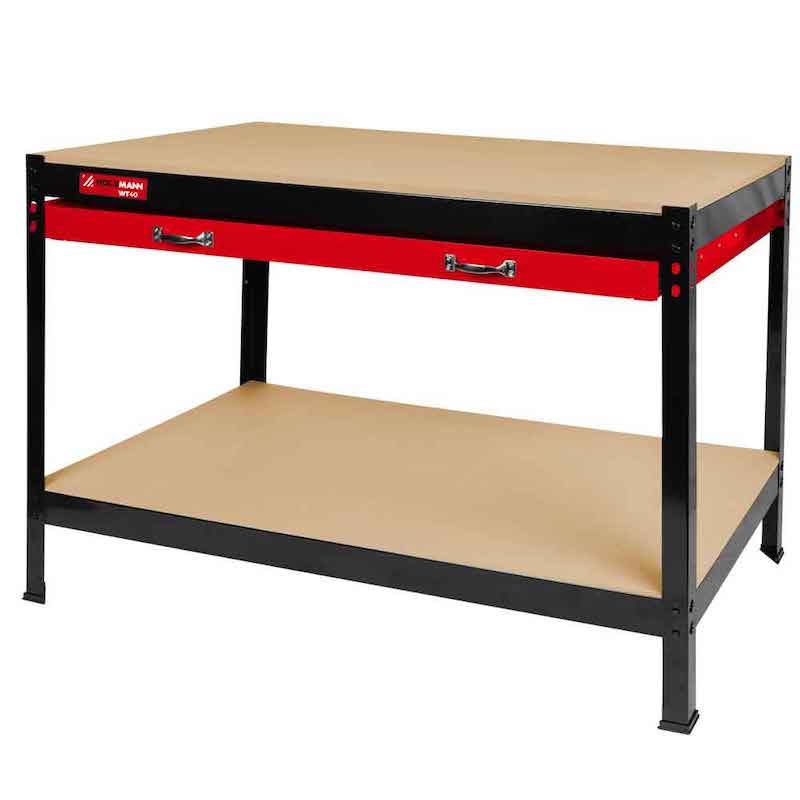 Holzmann WT40 Heavy Duty Workshop Workbench with 2 Drawers & Storage Shelf