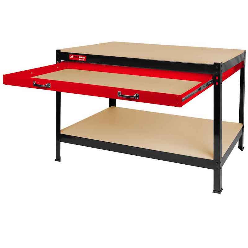 Holzmann WT40 Heavy Duty Workshop Workbench with 2 Drawers & Storage Shelf